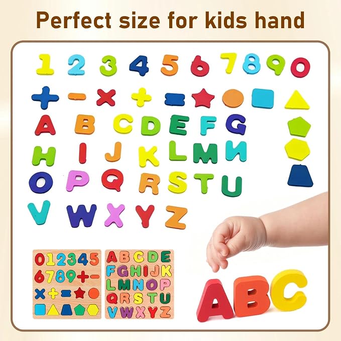 Winbar Wooden Puzzles for Toddlers, Alphabet Shape Puzzles for 3 Years Old | 3 - Image 7