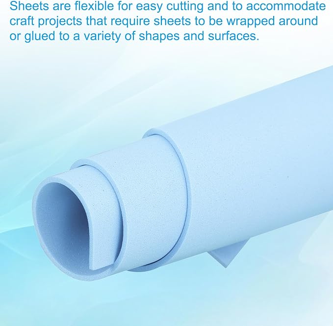 PATIKIL EVA Foam Sheet 10Pcs 12x8 Inch 2mm Thick Light Blue | Easy Cutting EVA - Image 5