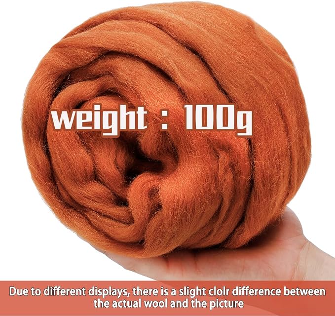 3.53oz Wool Roving, Wool Felting Supplies, Pure Wool, Chunky Yarn, Spinning - Image 2