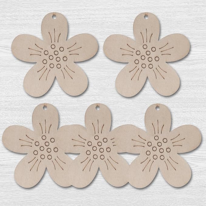 Le Shang 12 PCS Unfinished Wood Crafts, Spring Crafts - Image 8