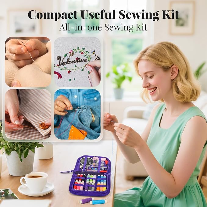 Coquimbo Sewing Kit Gifts for Kids Mom Grandma Adults Beginner Traveler - Image 3
