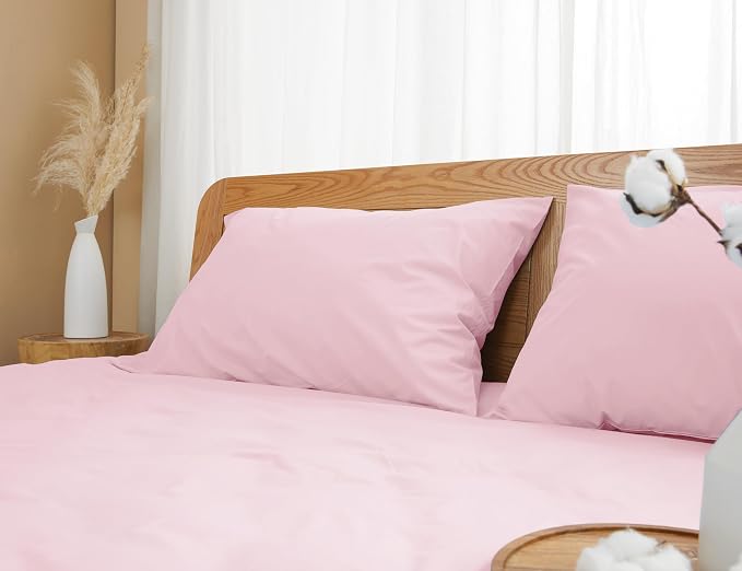 Pillow Cases, King Size Cotton Percale Weave Pillowcases, Pre-Shrunk Breathable - Image 7