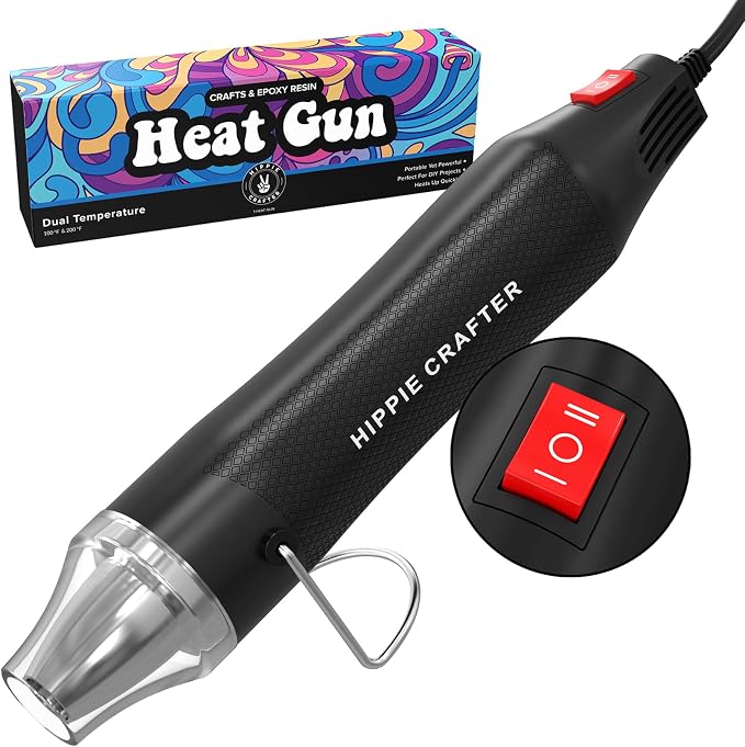 HIPPIE CRAFTER Heat Gun for Crafting, 2-Speed 300W Craft Heat Gun, Mini Hot Air by HippieCrafter