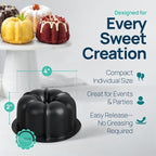 O’Creme Bakeable Plastic Mini Cake Pan & Jello Mold – Non-Stick Silicone Baking - Image 2