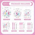 168Pcs Hi Five Birthday Party Decorations or 5 Years Old Birthday Serves 24 | - Image 2