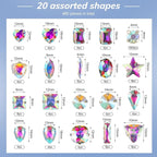 460 Pieces Sew on Rhinestones Glass Sewing Claw Gemstones and Crystals Metal - Image 3