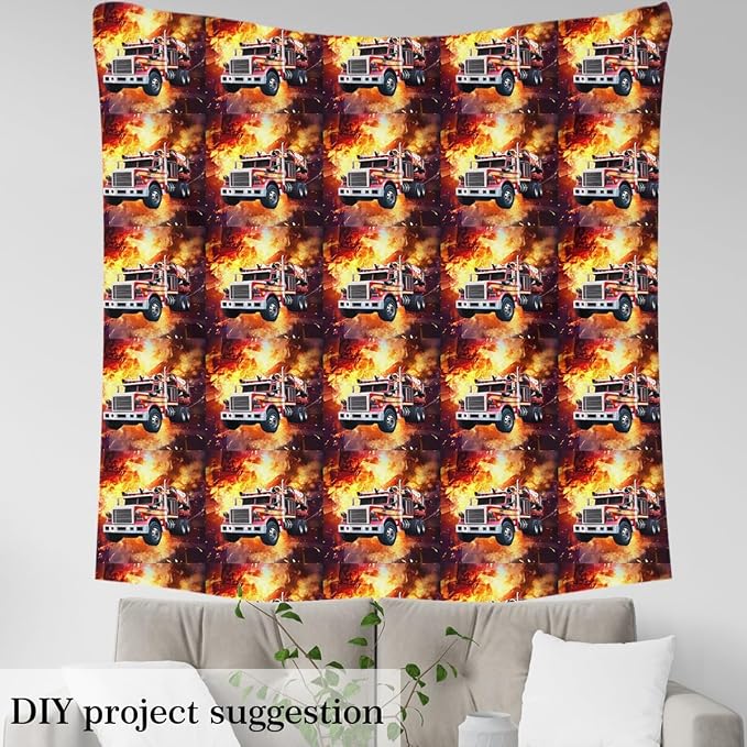 Erosebridal Fire Truck Upholstery Decor Fireman Soft Not Stretchy Decor Car - Image 3