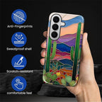 for Samsung Galaxy S26 Case, Stained Glass Cactus Pattern Glossy 2 in 1 - Image 6