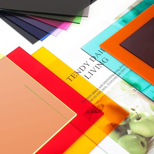 Macarrie 12 Pcs Colored Acrylic Sheets 1/8 Inch Thick Translucent Colored - Image 5