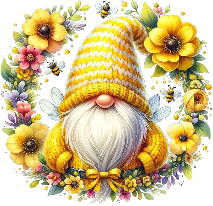 Gnome Flowers Stamped Cross Stitch Kits by Unknown