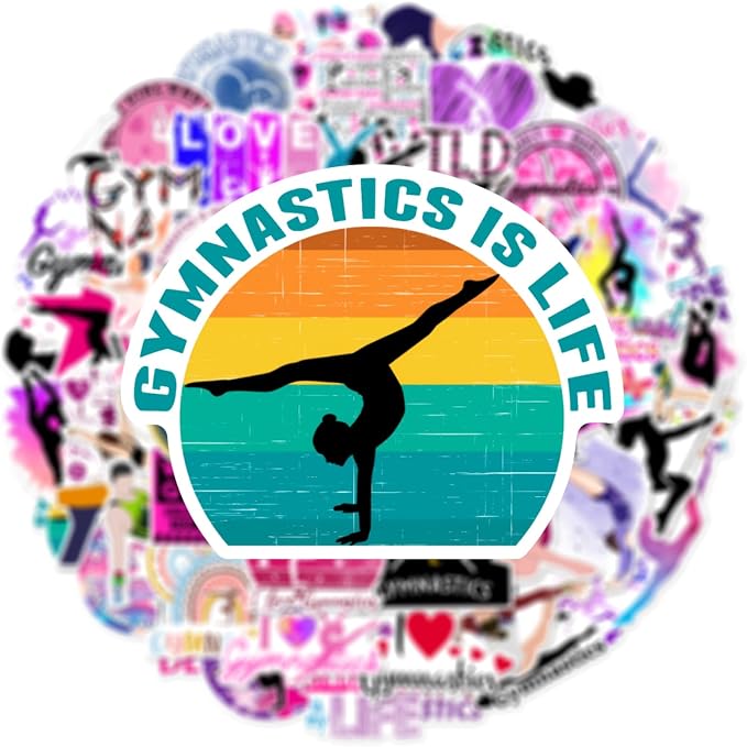 50 Pcs Gymnastics Stickers for Girls, Cute Gymnast Sport Vinyl Decals, - Image 4
