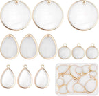 SUNNYCLUE 1 Box 16Pcs 4 Style Natural Shell Charms Freshwater Shell Teardrop by SUNNYCLUE