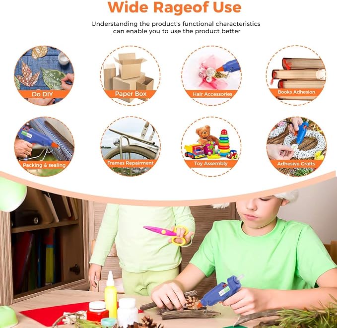 Hot Glue Gun with 10 Glue Sticks, 30W Mini Glue Gun Kit, - Image 4