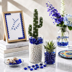 ARSUK 1LB Blue Flat Glass Marbles, Beads - Image 5