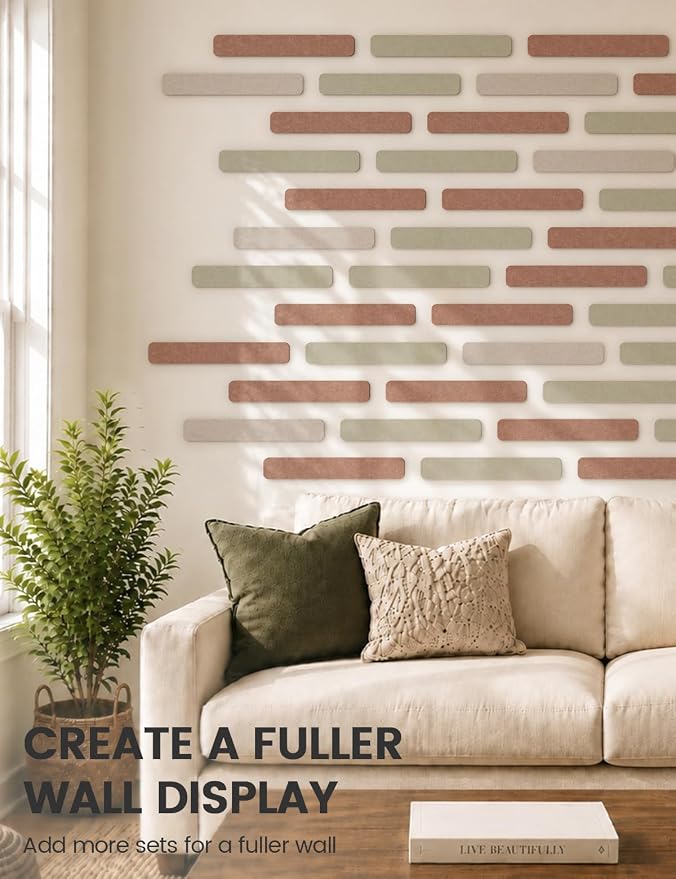 Fluxynara Cork Board Alternative Felt Strip Board 8-Pack 13"x2", Office Pin - Image 7