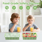 Silicone Ice Cube Tray with Locks Lids 4 Pack, Easy Release Flexible 15 Square - Image 3