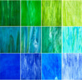 ILLUCKAI 12 Sheets Blue+Green Stained Glass Sheets Variety Pack, 6 x 4 inch by ILLUCKAI
