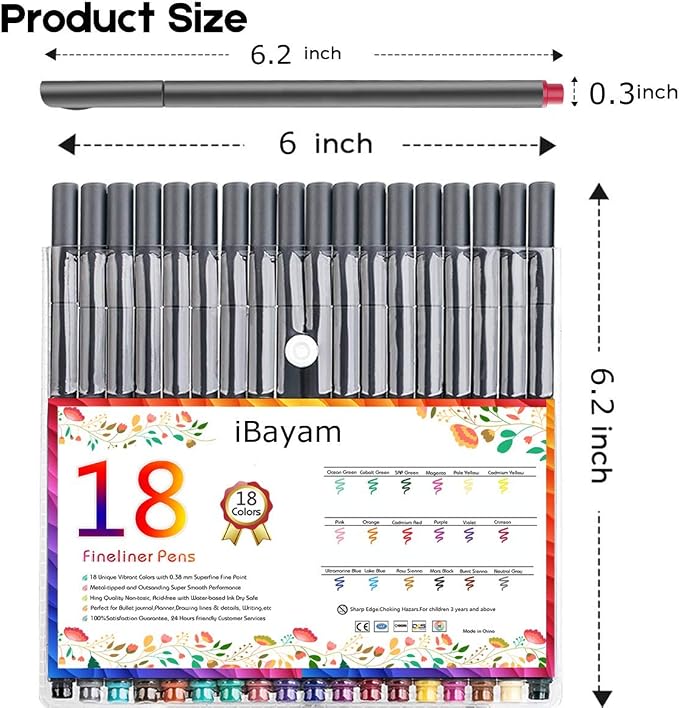 iBayam Journal Planner Fineliner Pens Fine Point 0.38mm, Cute School office | - Image 7