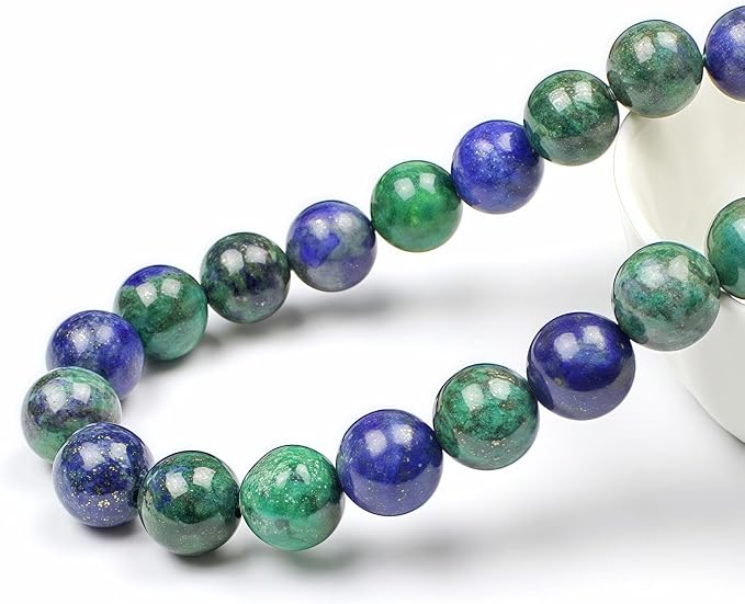 MJDCB 5A Natural Phoenix Lapis Lazuli Round Loose Beads - Image 2