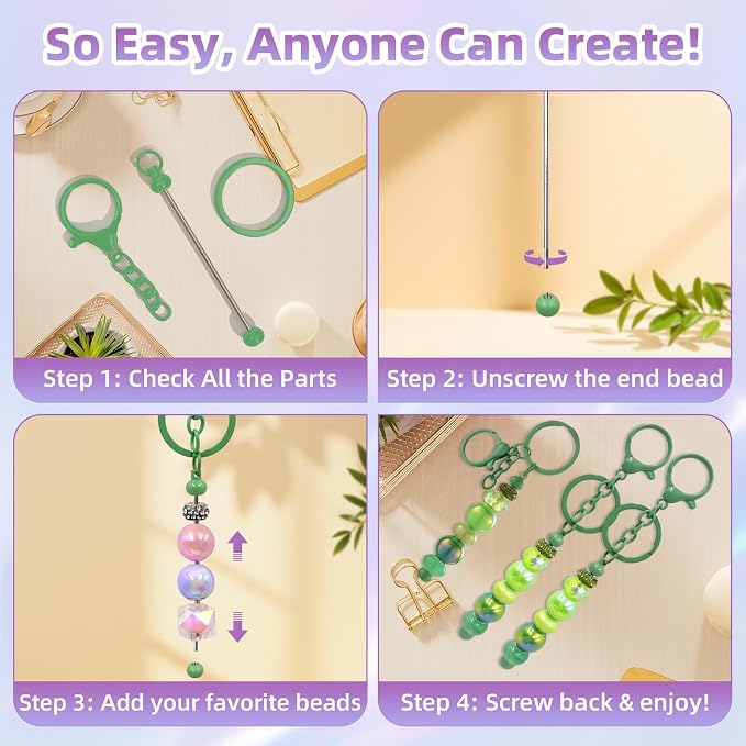 28 Pcs Beadable Keychain Bars - Image 5