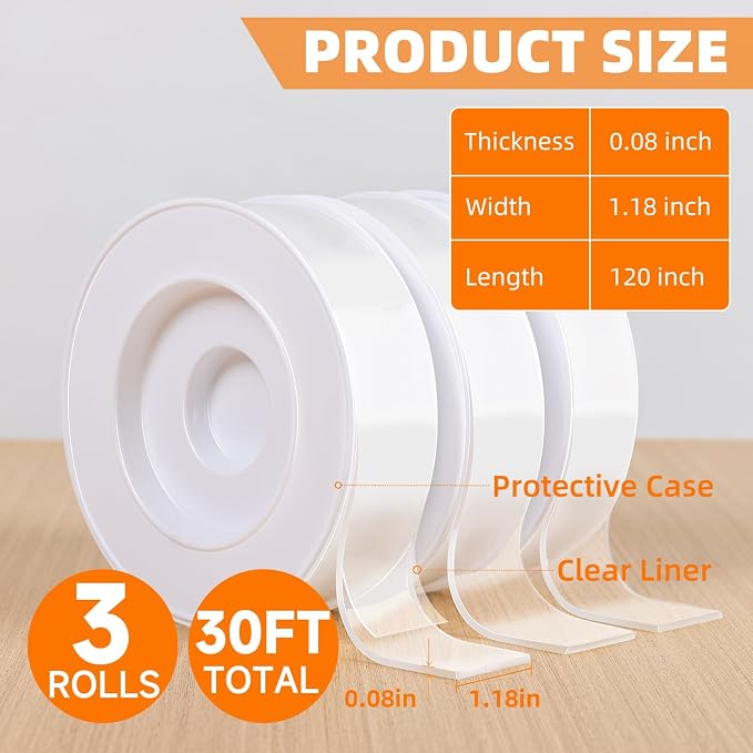 Deli Double Sided Tape Heavy Duty, Nano Tape, Double Sided Mounting Tape - Image 2