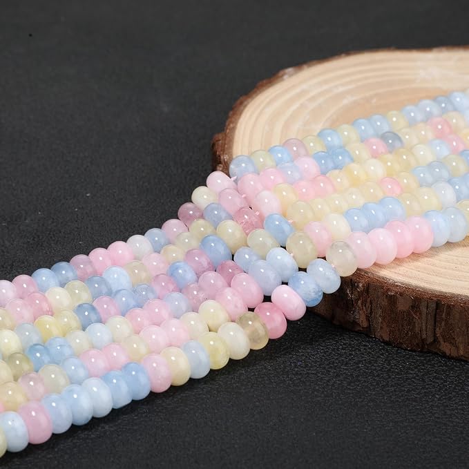 Songxi 5x8mm Natural Mixed Color Stone Rondelle Beads, Gemstone - Image 3