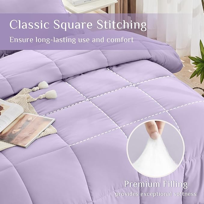 JOLLYVOGUE Twin Comforter Set, Ultra-Soft Bed in a Bag Twin Size 5 Pieces - Image 3