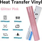 guangyintong Glitter Pink Heat Transfer Vinyl HTV Rolls, Glitter Pink HTV Vinyl - Image 2