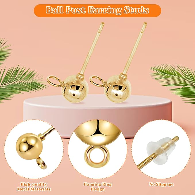 60Pcs Hypoallergenic Ball Studs - Image 4