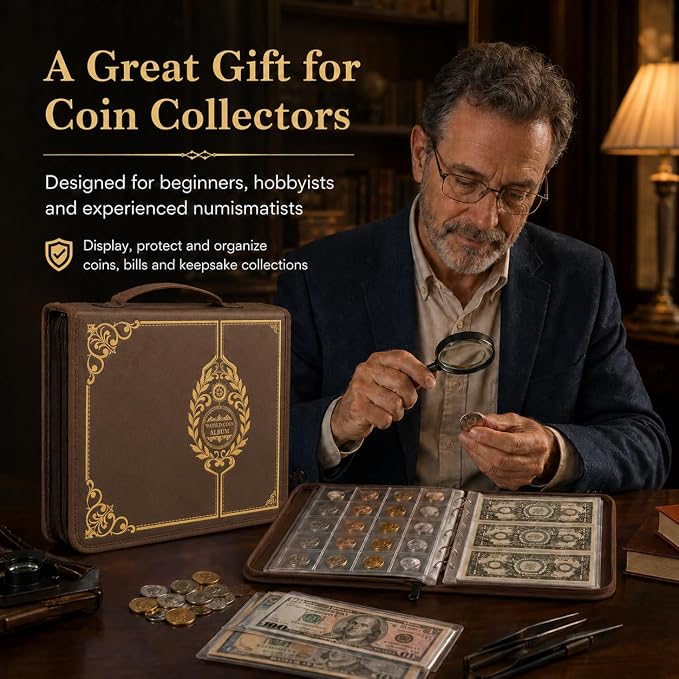 Coin Collection Book Holder for Collectors, 200 Pockets Collecting Album& 30 - Image 8