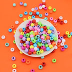 190pcs 14mm Plastics Acrylic Beads Mix Rainbow Color DIY Colorful Mix 10 Color - Image 4