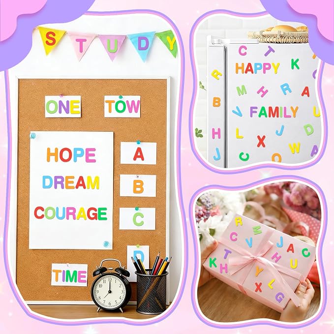 656 Pcs Foam Letter Stickers, Self-Adhesive EVA Alphabet Stickers Small 1 Inch - Image 8