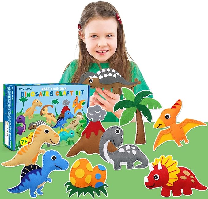 CiyvoLyeen Dinosaur Sewing Craft Kit DIY Kids Craft and Sew Set - Image 7