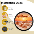 TNSLGHS Moving Sand Art, Wall Mounted Sand Art Liquid Motion, 360°Rotate Moving - Image 4