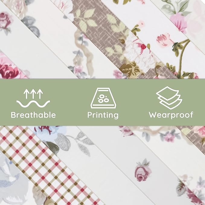 Aubliss 8pcs Fat Quarter Fabric Bundles Quilting Cotton Craft Fabric Pre-Cut - Image 5
