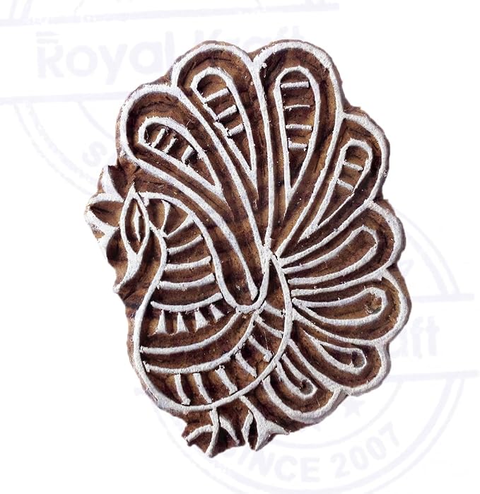 Royal Kraft Wooden Stamps DIY Fabric, Henna Printing Blocks THDtag011 - Image 3