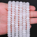 Songxi 5x8mm Natural White Marble Stone Rondelle Beads, Gemstone by SongXi