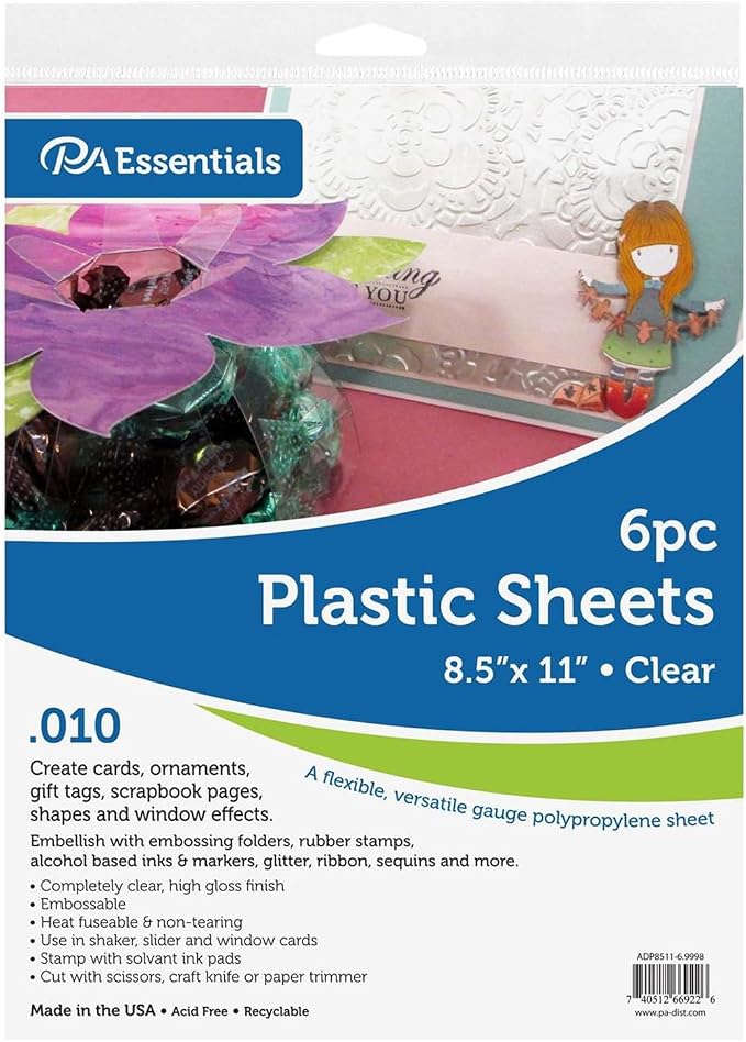 Accent Design Paper Accents Clear Plastic Sheets 8.5x11, .010" Thick, by AccentDesignsPaperAccents