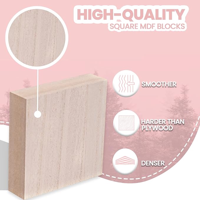 - 4” x 4” Wooden Blocks for Crafts - Image 6