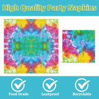 40Pcs Tie Dye Birthday Party Decorations Hippie Rainbow BirthdayPlates and - Image 4