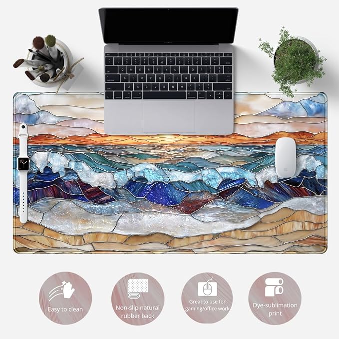 Mountain Sunrise Gaming Mouse Pad Large Desk Mat Extended Mouse and Keyboard Pad - Image 6