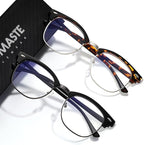 Blue Light Blocking Glasses Vintage Half Frame UV Clear Lens Anti Eyestrain by AOMASTE