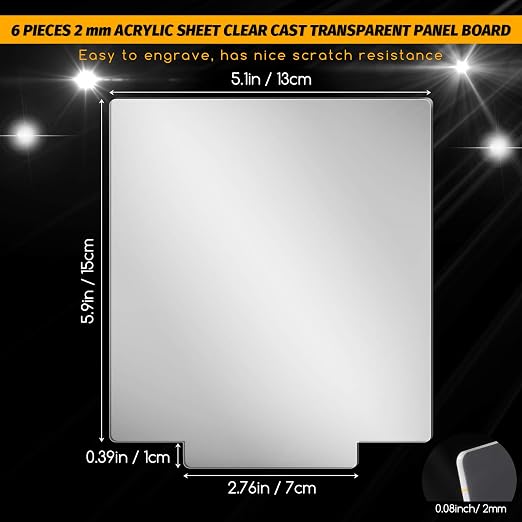6 Pieces 2 mm Acrylic Sheet Transparent LED Film - Image 2