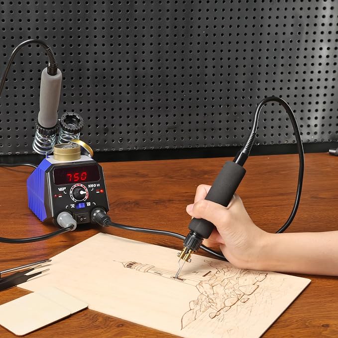 WEP 939D-VI Dual Pen Wood Burning Kit 250-750℃/482-1382℉ A/B Toggle Wood - Image 2
