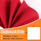 IONTACH 36" X 36" Red Stiff Felt Fabric 1.2mm Thick | Felt Sheet - Image 3