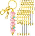ROADPLUM 12 Pcs Beadable Keychain Bar, Alloy Blank Key Chain Accessories Bulk by ROADPLUM