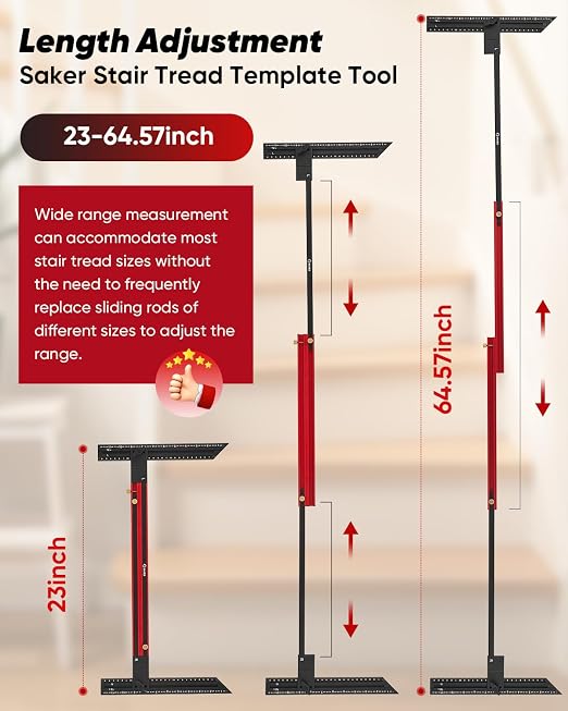 Saker Stair Tread Template Tool, 2026 New Stair Measuring Tool, Stair Tread Jig - Image 5