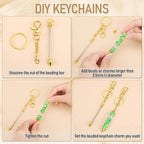 ROADPLUM 12 Pcs Beadable Keychain Bar, Alloy Blank Key Chain Accessories Bulk - Image 7