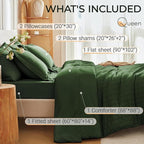 MUXHOMO 7 Pieces Queen Comforter Set, Seersucker Bed in a Bag Queen Size - Image 4