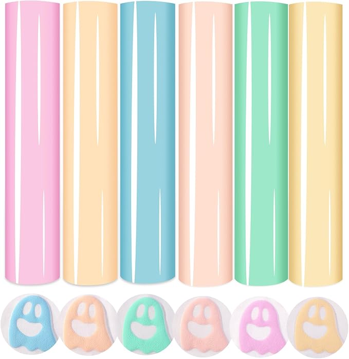 HTVSTD Candy Puff HTV Heat Transfer Vinyl 6Sheets 12×10in | Puff Iron on Vinyl by CraftingEveryday